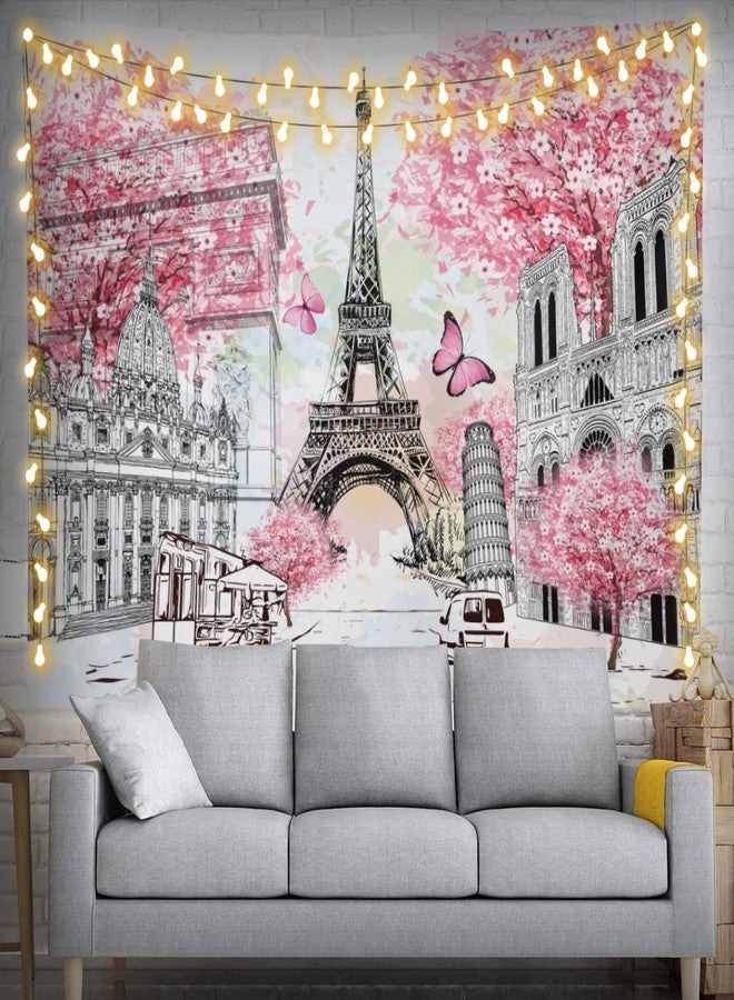 feelacle Paris Eiffel Tower Tapestry European City Tapestry 60" X 40" Landscape Wall Hanging Party Decorations Home Decor For Bedroom Living Room Dorm (150 X 100cm) - Image 1